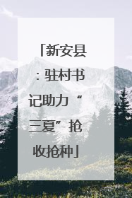 新安县：驻村书记助力“三夏”抢收抢种