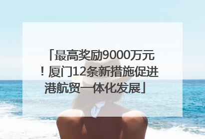 最高奖励9000万元！厦门12条新措施促进港航贸一体化发展