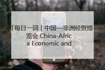 每日一词｜中国—非洲经贸博览会 China-Africa Economic and Trade Expo