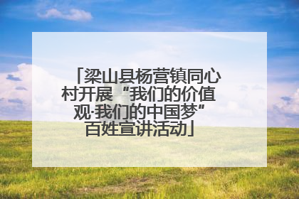 梁山县杨营镇同心村开展“我们的价值观·我们的中国梦”百姓宣讲活动