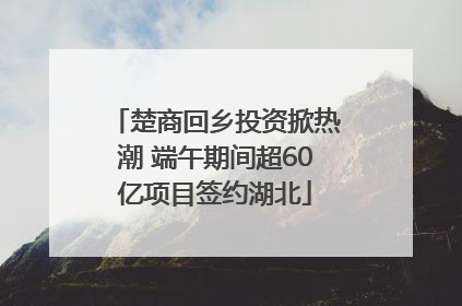 楚商回乡投资掀热潮 端午期间超60亿项目签约湖北
