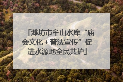 潍坊市牟山水库“庙会文化＋普法宣传”促进水源地全民共护