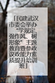 民建武汉市委会举办“学规定、强作风、树形象”主题教育暨参政议政能力素质提升培训班