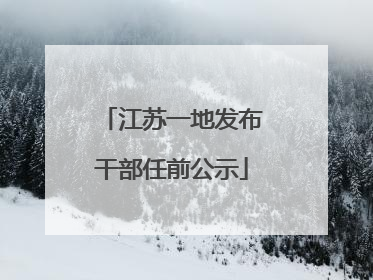 江苏一地发布干部任前公示
