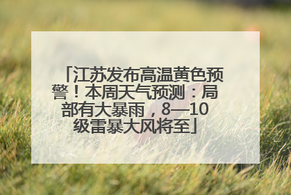 江苏发布高温黄色预警！本周天气预测：局部有大暴雨，8—10级雷暴大风将至