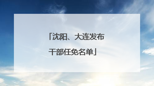 沈阳、大连发布干部任免名单