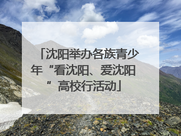 沈阳举办各族青少年“看沈阳、爱沈阳”高校行活动
