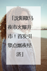 沈阳歇马夜市火爆开市！首发引擎点燃夜经济