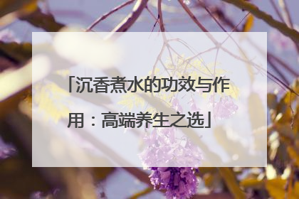 沉香煮水的功效与作用：高端养生之选