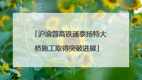 沪渝蓉高铁通泰扬特大桥施工取得突破进展