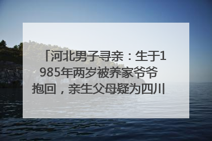 河北男子寻亲：生于1985年两岁被养家爷爷抱回，亲生父母疑为四川仪陇人｜红星寻人