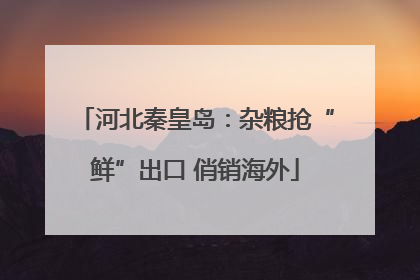 河北秦皇岛：杂粮抢“鲜”出口 俏销海外