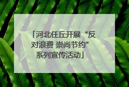 河北任丘开展“反对浪费 崇尚节约”系列宣传活动
