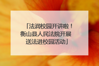 法润校园开讲啦！衡山县人民法院开展 送法进校园活动