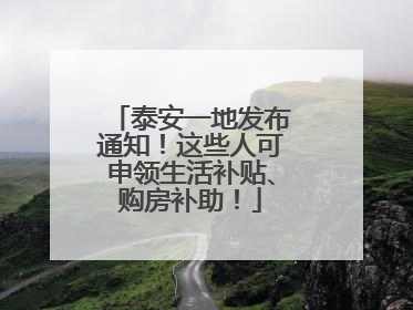 泰安一地发布通知！这些人可申领生活补贴、购房补助！