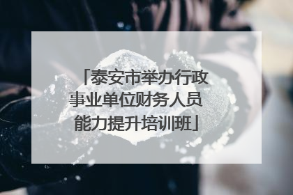 泰安市举办行政事业单位财务人员能力提升培训班