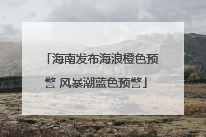 海南发布海浪橙色预警 风暴潮蓝色预警