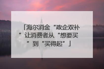 海尔消金“政企双补”让消费者从“想要买”到“买得起”