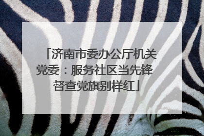 济南市委办公厅机关党委：服务社区当先锋 督查党旗别样红