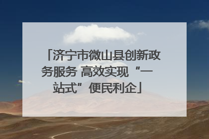 济宁市微山县创新政务服务 高效实现“一站式”便民利企