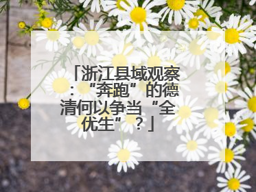 浙江县域观察：“奔跑”的德清何以争当“全优生”？