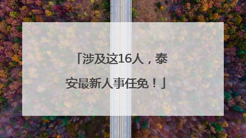 涉及这16人，泰安最新人事任免！