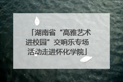 湖南省“高雅艺术进校园”交响乐专场活动走进怀化学院