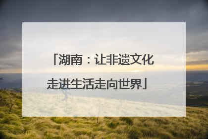 湖南：让非遗文化走进生活走向世界