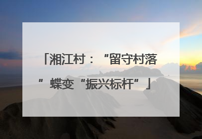 湘江村：“留守村落”蝶变“振兴标杆”