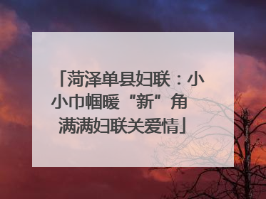 菏泽单县妇联：小小巾帼暖“新”角 满满妇联关爱情