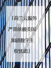 荷兰云服务严重依赖美国 加剧数字主权忧虑