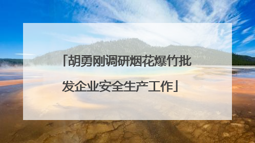 胡勇刚调研烟花爆竹批发企业安全生产工作