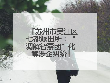 苏州市吴江区七都派出所：“调解智囊团”化解涉企纠纷