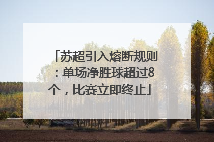 苏超引入熔断规则：单场净胜球超过8个，比赛立即终止