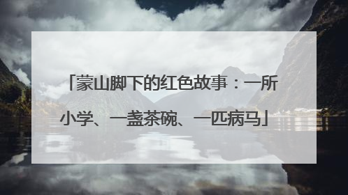 蒙山脚下的红色故事：一所小学、一盏茶碗、一匹病马