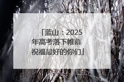 蓝山：2025年高考落下帷幕 祝福最好的你们