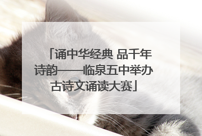诵中华经典 品千年诗韵——临泉五中举办古诗文诵读大赛