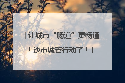 让城市“肠道”更畅通！沙市城管行动了！
