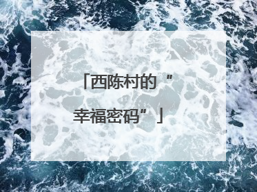 西陈村的“幸福密码”