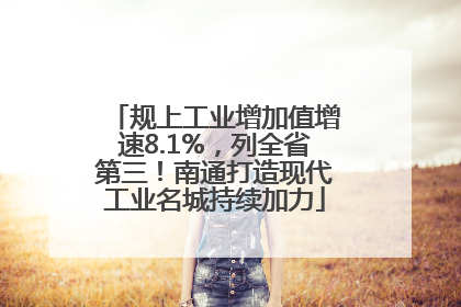 规上工业增加值增速8.1%，列全省第三！南通打造现代工业名城持续加力