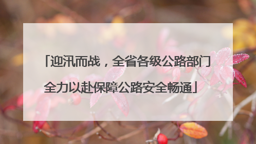 迎汛而战，全省各级公路部门全力以赴保障公路安全畅通