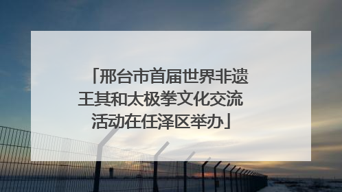 邢台市首届世界非遗王其和太极拳文化交流活动在任泽区举办