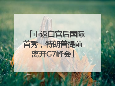 重返白宫后国际首秀，特朗普提前离开G7峰会