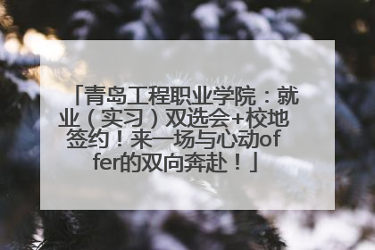 青岛工程职业学院：就业（实习）双选会+校地签约！来一场与心动offer的双向奔赴！