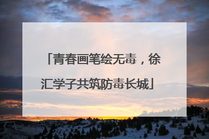 青春画笔绘无毒，徐汇学子共筑防毒长城