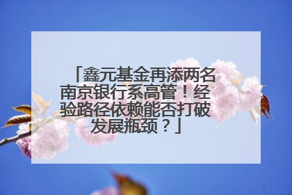 鑫元基金再添两名南京银行系高管！经验路径依赖能否打破发展瓶颈？