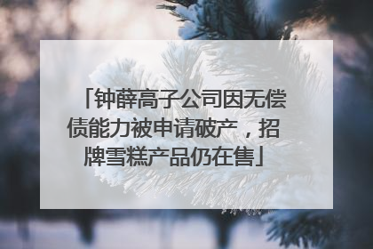 钟薛高子公司因无偿债能力被申请破产，招牌雪糕产品仍在售