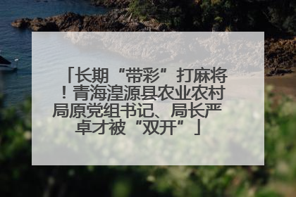 长期“带彩”打麻将！青海湟源县农业农村局原党组书记、局长严卓才被“双开”