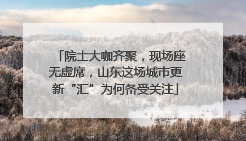 院士大咖齐聚，现场座无虚席，山东这场城市更新“汇”为何备受关注