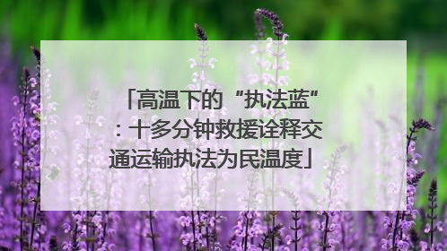 高温下的“执法蓝”：十多分钟救援诠释交通运输执法为民温度